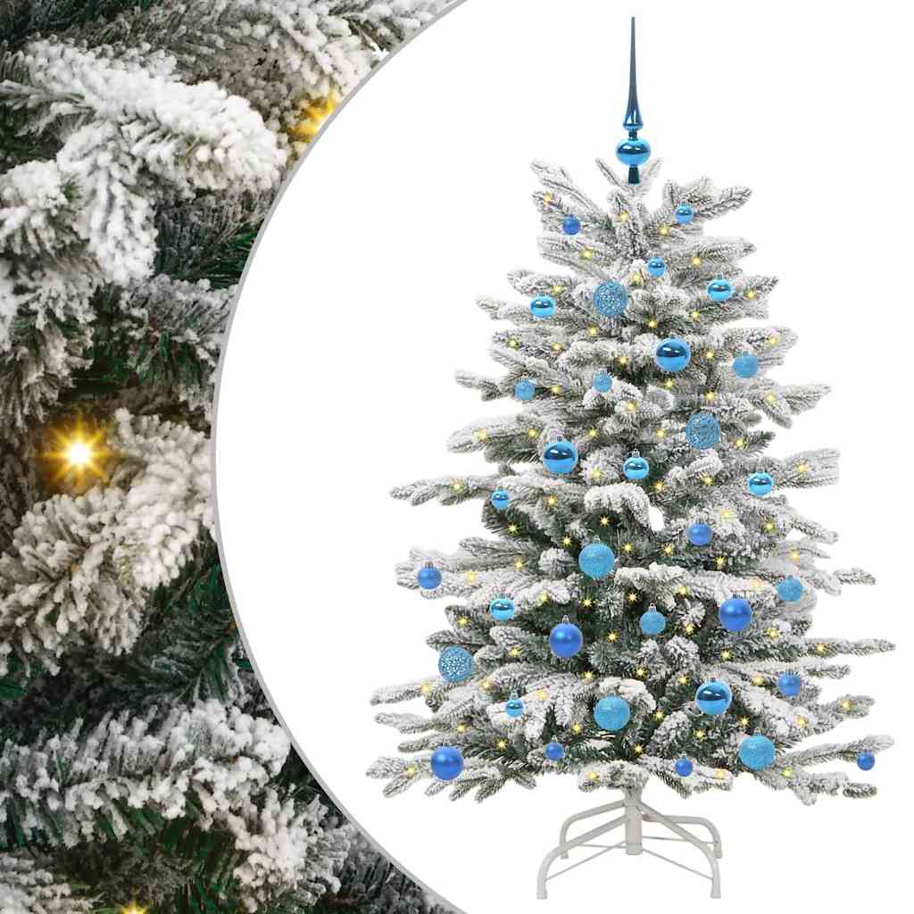 Plast Hingad Julgran med LED -remsljus Vit 150 cm PE och PVC