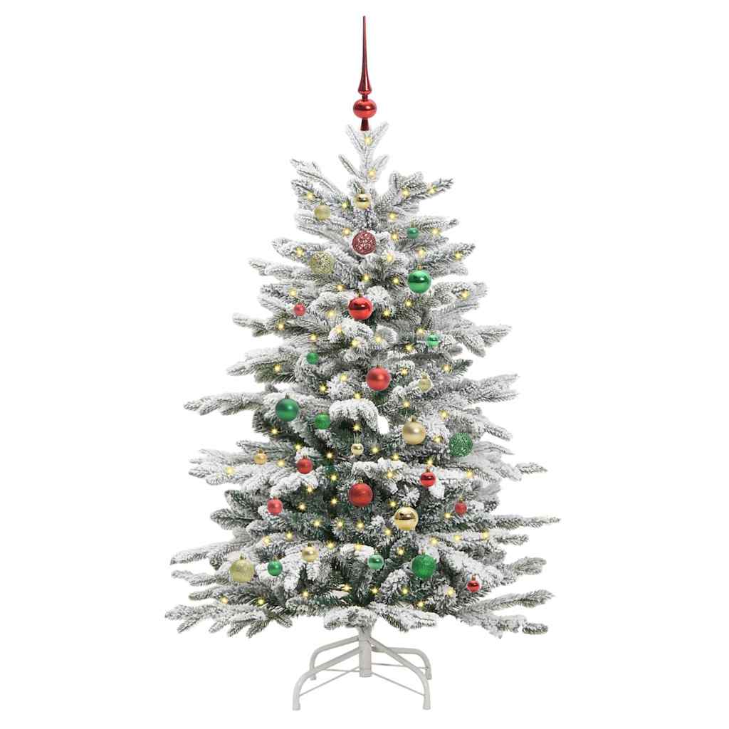 Plast Hingad Julgran med LED -remsljus Vit 150 cm PE och PVC