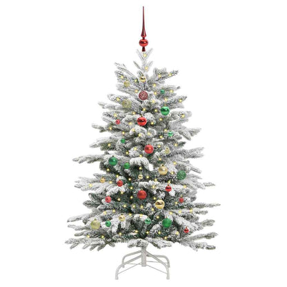 Plast Hingad Julgran med LED -remsljus Vit 150 cm PE och PVC