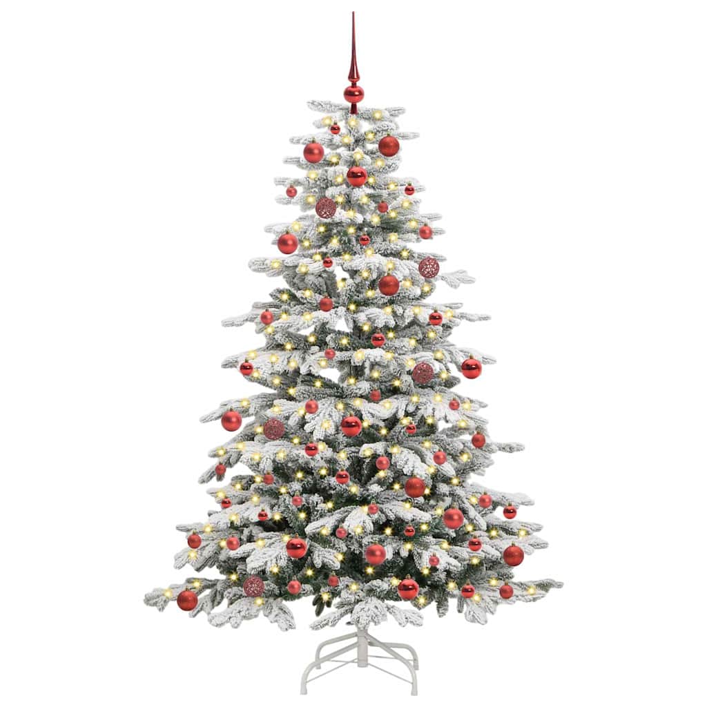 Plast Hingad Julgran med LED -remsljus Vit 180 cm PE och PVC