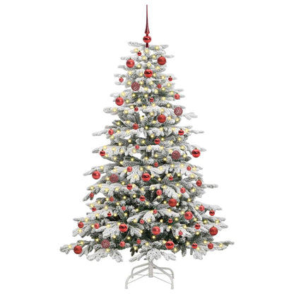 Plast Hingad Julgran med LED -remsljus Vit 180 cm PE och PVC