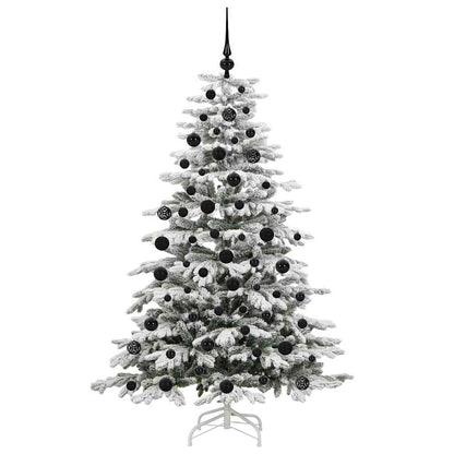 Plast Hingad Julgran med LED -remsljus Vit 180 cm PE och PVC
