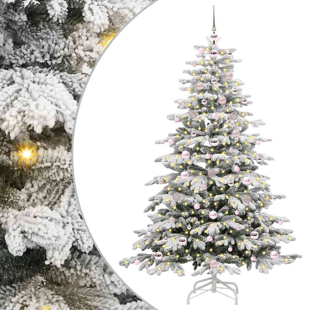 Plast Hingad Julgran med LED -remsljus Vit 180 cm PE och PVC