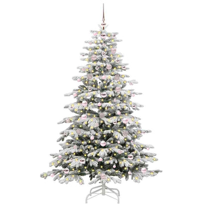 Plast Hingad Julgran med LED -remsljus Vit 180 cm PE och PVC