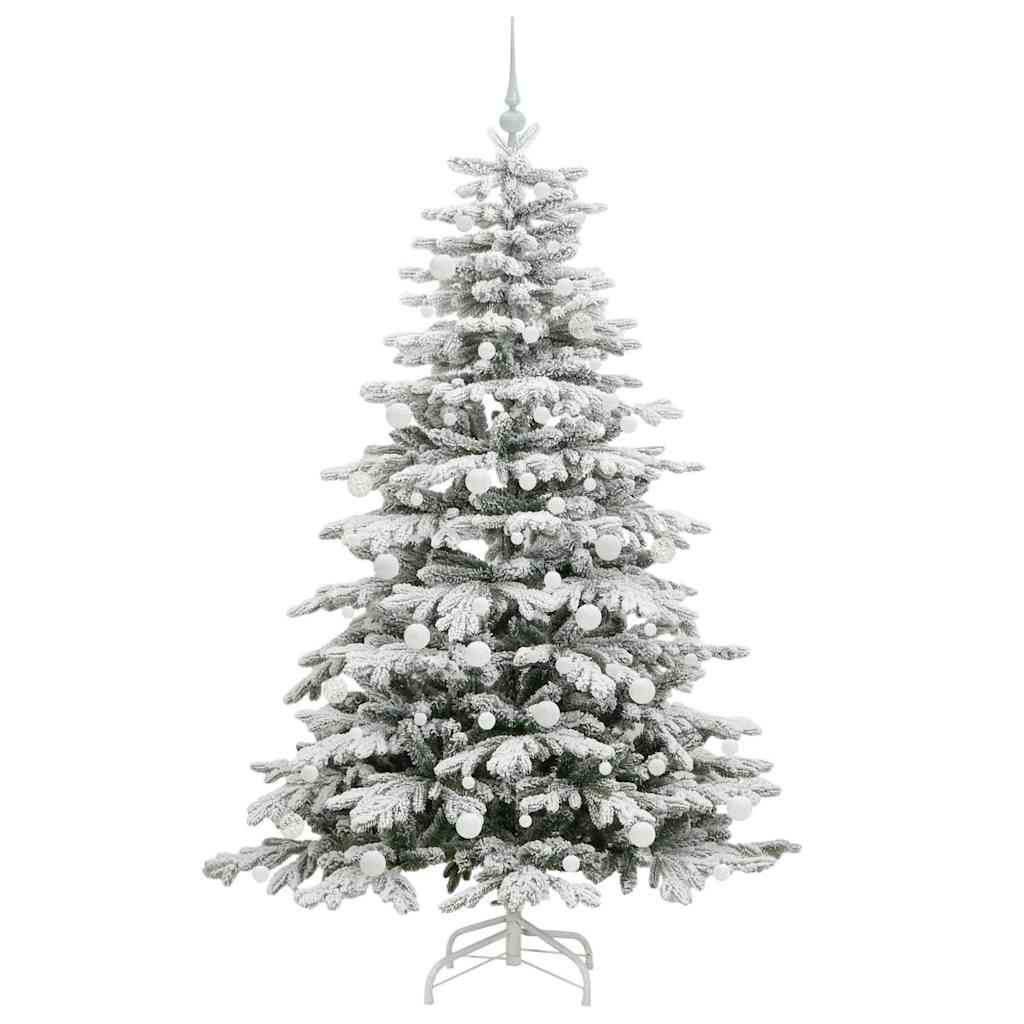 Plast Hingad Julgran med LED -remsljus Vit 180 cm PE och PVC