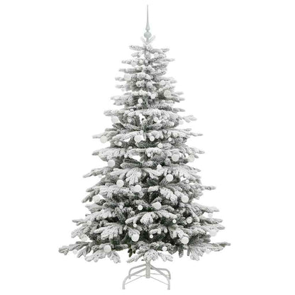 Plast Hingad Julgran med LED -remsljus Vit 180 cm PE och PVC