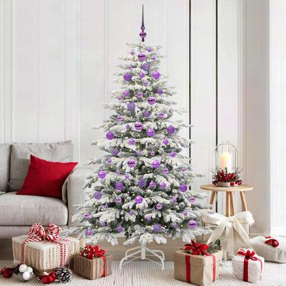 Plast Hingad Julgran med LED -remsljus Vit 180 cm PE och PVC