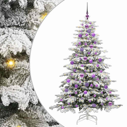 Plast Hingad Julgran med LED -remsljus Vit 180 cm PE och PVC
