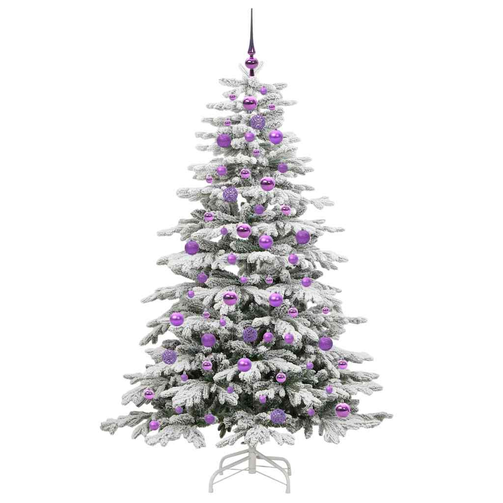Plast Hingad Julgran med LED -remsljus Vit 180 cm PE och PVC