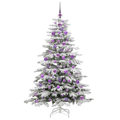 Plast Hingad Julgran med LED -remsljus Vit 180 cm PE och PVC