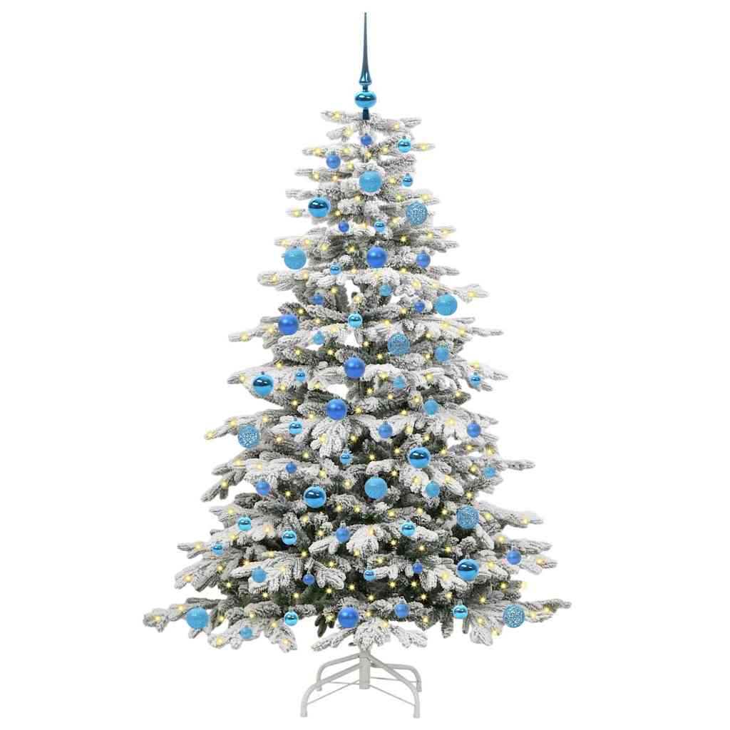 Plast Hingad Julgran med LED -remsljus Vit 180 cm PE och PVC