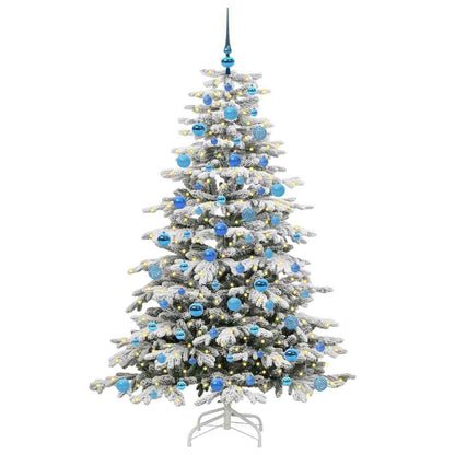 Plast Hingad Julgran med LED -remsljus Vit 180 cm PE och PVC