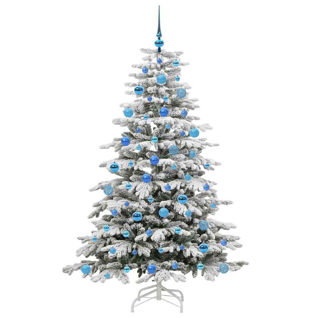 Plast Hingad Julgran med LED -remsljus Vit 180 cm PE och PVC