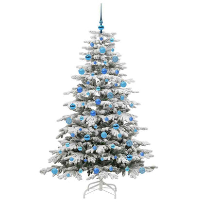 Plast Hingad Julgran med LED -remsljus Vit 180 cm PE och PVC