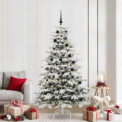 Plast Hingad Julgran med LED -remsljus Vit 210 cm PE och PVC