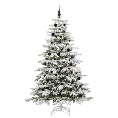 Plast Hingad Julgran med LED -remsljus Vit 210 cm PE och PVC