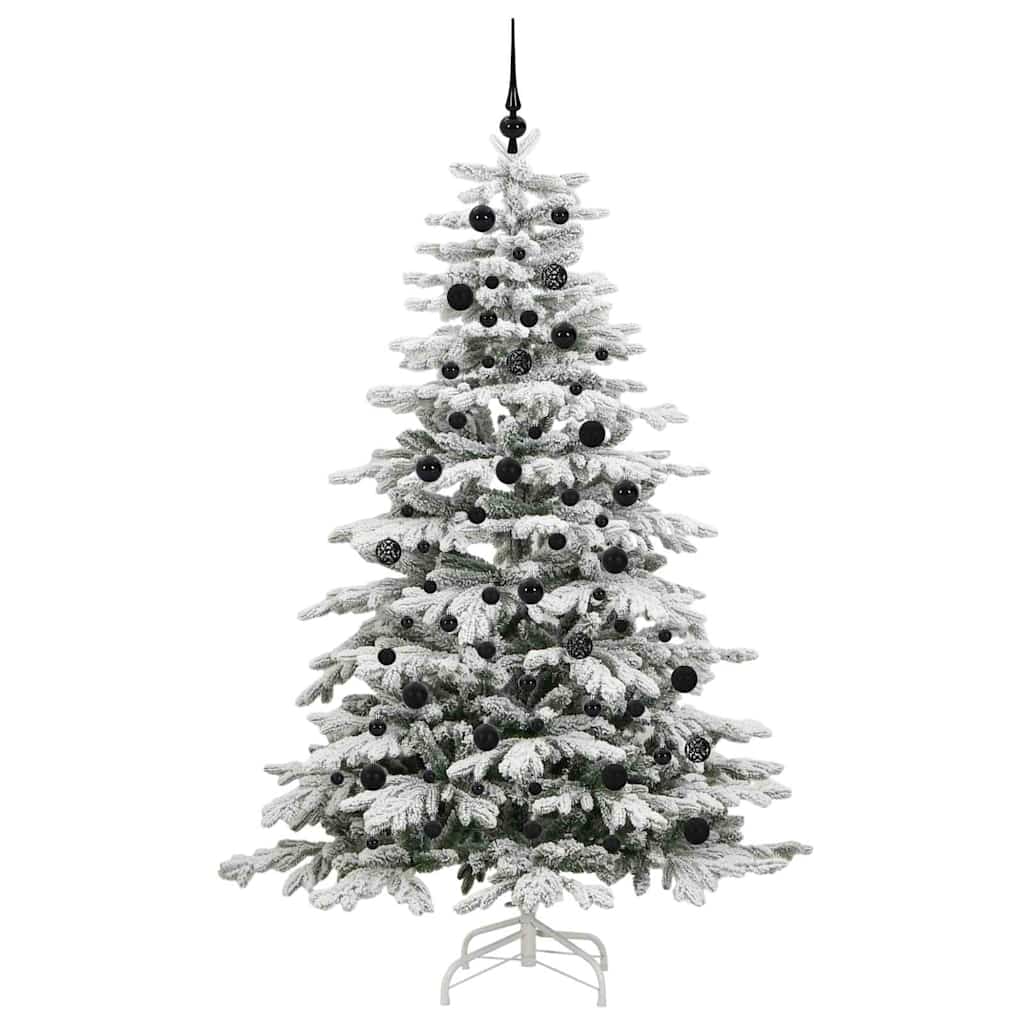 Plast Hingad Julgran med LED -remsljus Vit 210 cm PE och PVC