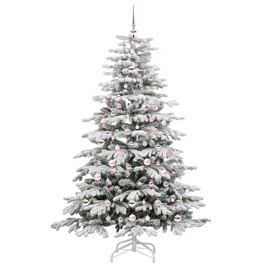 Plast Hingad Julgran med LED -remsljus Vit 210 cm PE och PVC