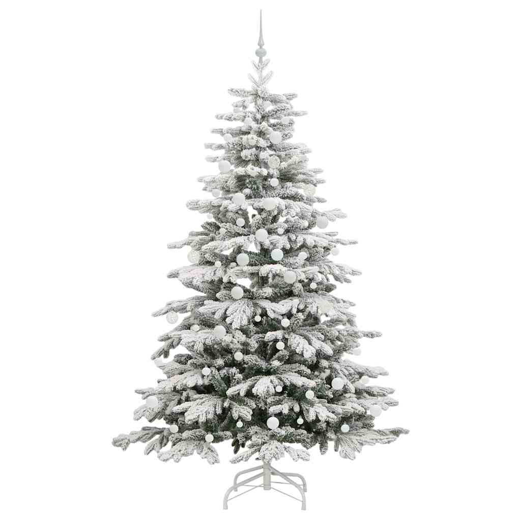 Plast Hingad Julgran med LED -remsljus Vit 210 cm PE och PVC