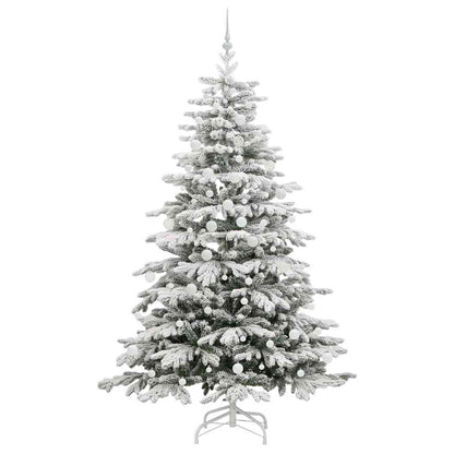 Plast Hingad Julgran med LED -remsljus Vit 210 cm PE och PVC