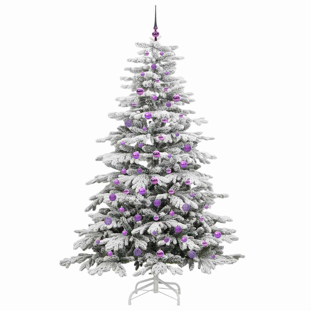Plast Hingad Julgran med LED -remsljus Vit 210 cm PE och PVC