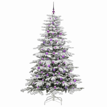 Plast Hingad Julgran med LED -remsljus Vit 210 cm PE och PVC