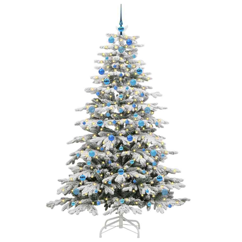 Plast Hingad Julgran med LED -remsljus Vit 210 cm PE och PVC