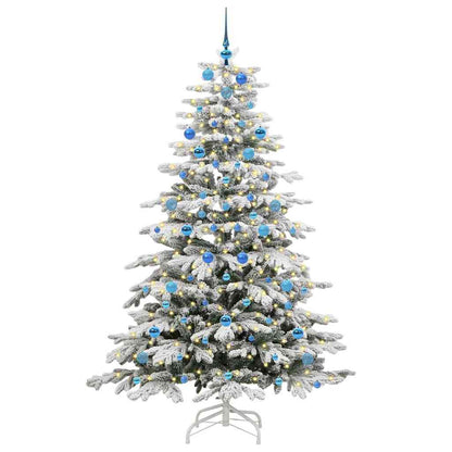 Plast Hingad Julgran med LED -remsljus Vit 210 cm PE och PVC