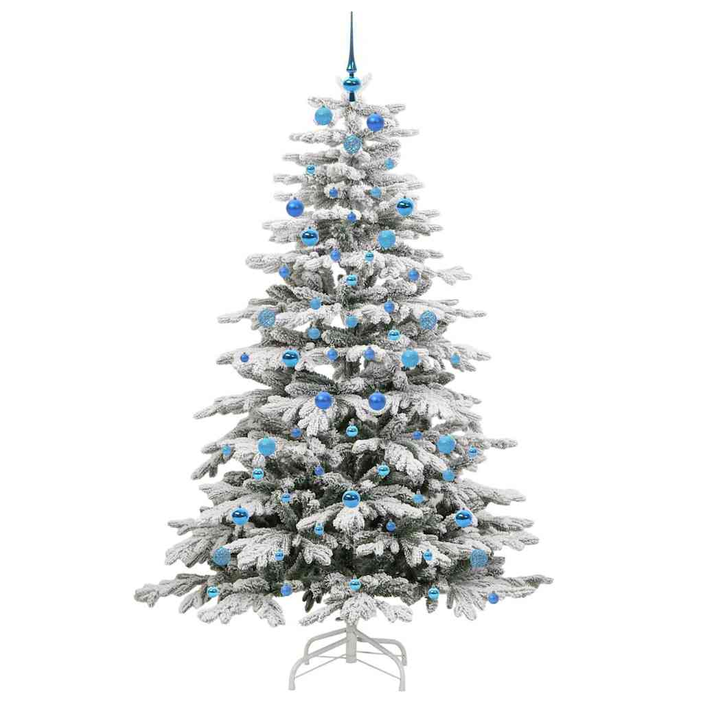 Plast Hingad Julgran med LED -remsljus Vit 210 cm PE och PVC