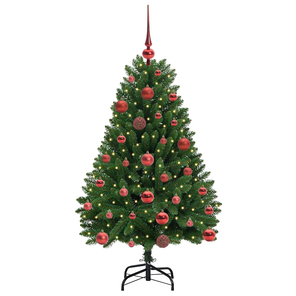 Konstgjord julgran 120 cm 150 LED-lampor Varmvit PVC och stål