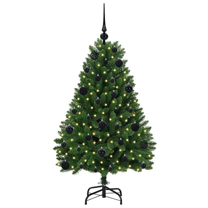 Konstgjord julgran 120 cm 150 LED-lampor Varmvit PVC och stål