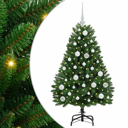 Konstgjord julgran 120 cm 150 LED-lampor Varmvit PVC och stål