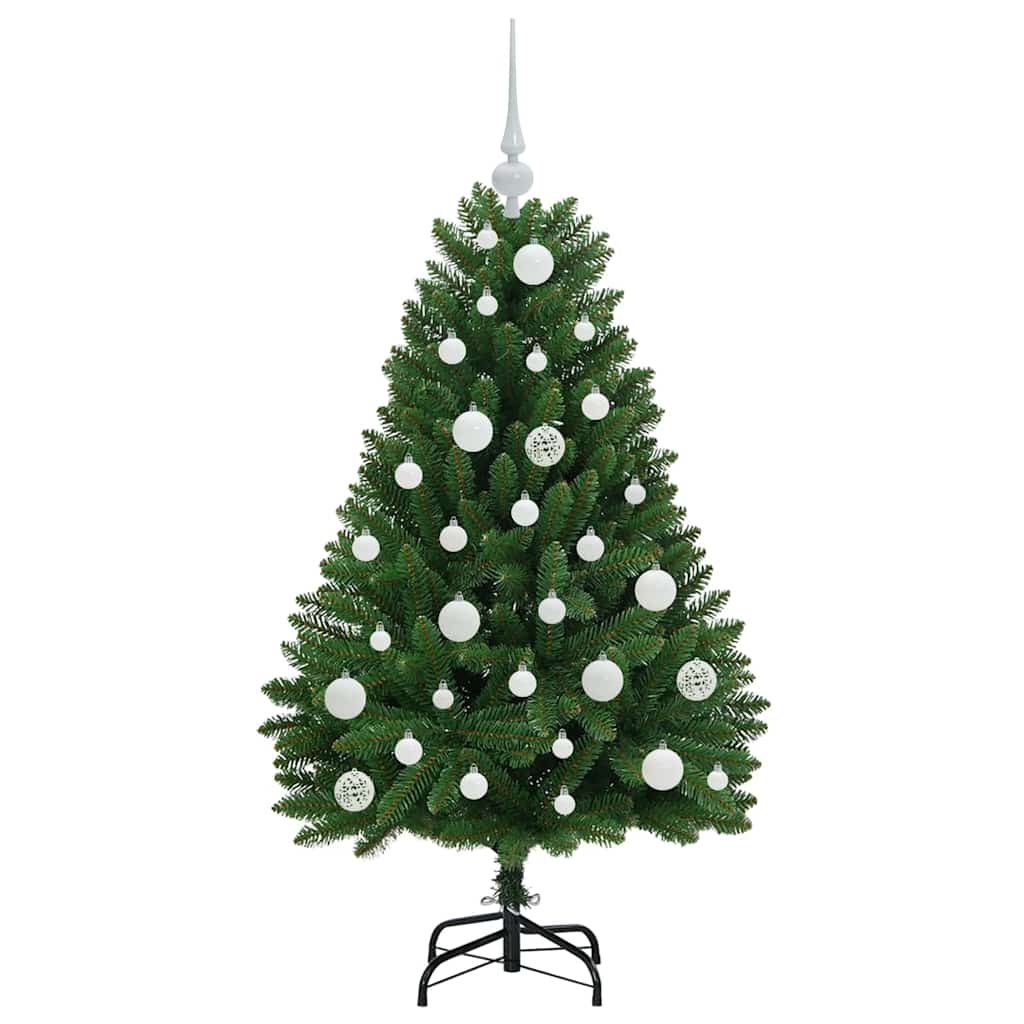 Konstgjord julgran 120 cm 150 LED-lampor Varmvit PVC och stål