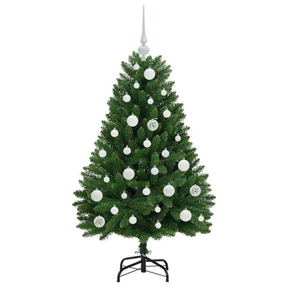 Konstgjord julgran 120 cm 150 LED-lampor Varmvit PVC och stål