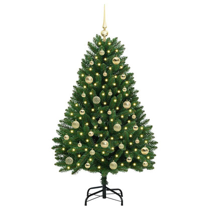 Konstgjord julgran 120 cm 150 LED-lampor Varmvit PVC och stål