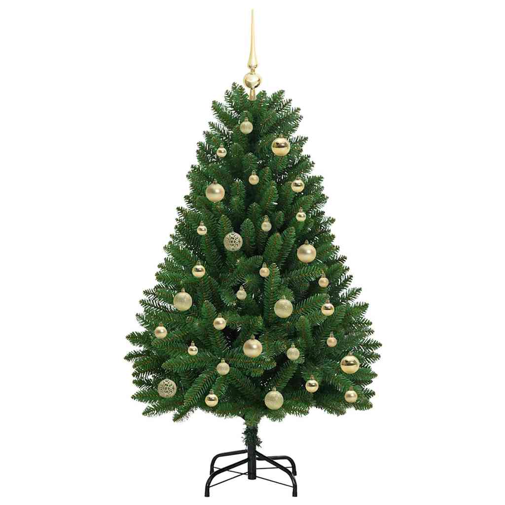 Konstgjord julgran 120 cm 150 LED-lampor Varmvit PVC och stål