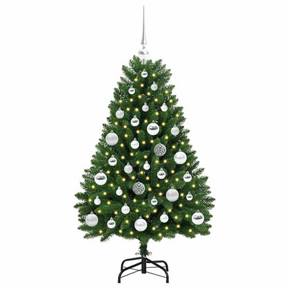 Konstgjord julgran 120 cm 150 LED-lampor Varmvit PVC och stål