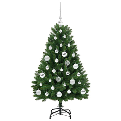 Konstgjord julgran 120 cm 150 LED-lampor Varmvit PVC och stål