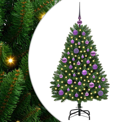 Konstgjord julgran 120 cm 150 LED-lampor Varmvit PVC och stål