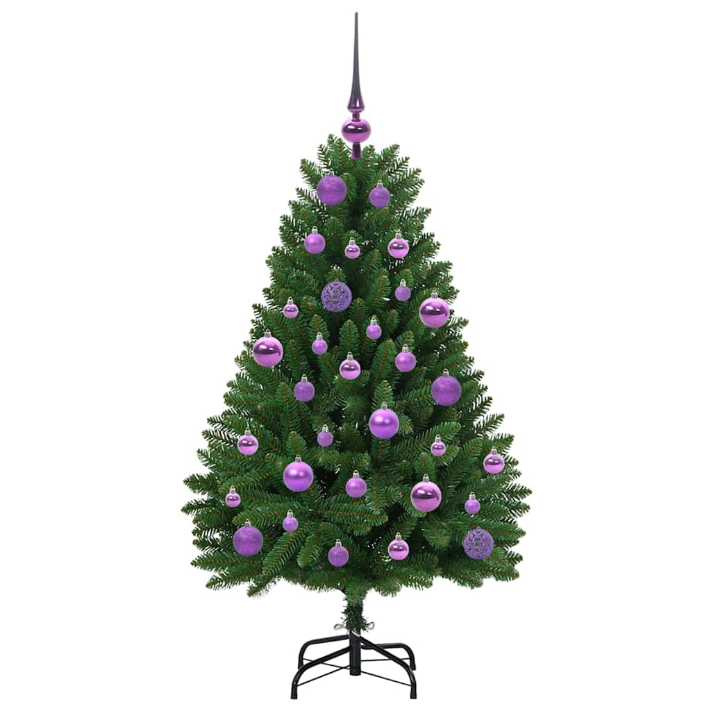 Konstgjord julgran 120 cm 150 LED-lampor Varmvit PVC och stål