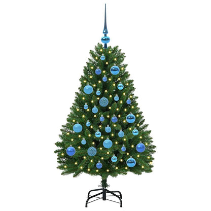Konstgjord julgran 120 cm 150 LED-lampor Varmvit PVC och stål