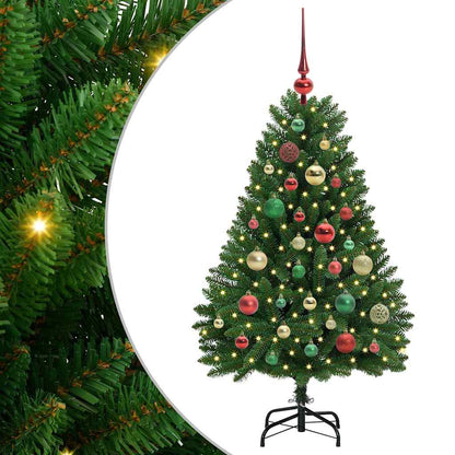 Konstgjord julgran 120 cm 150 LED-lampor Varmvit PVC och stål