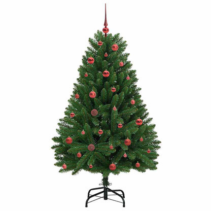 Konstgjord julgran 150 cm 150 LED-lampor Varmvit PVC och stål