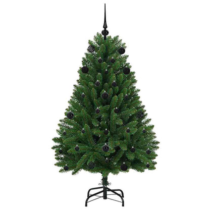 Konstgjord julgran 150 cm 150 LED-lampor Varmvit PVC och stål