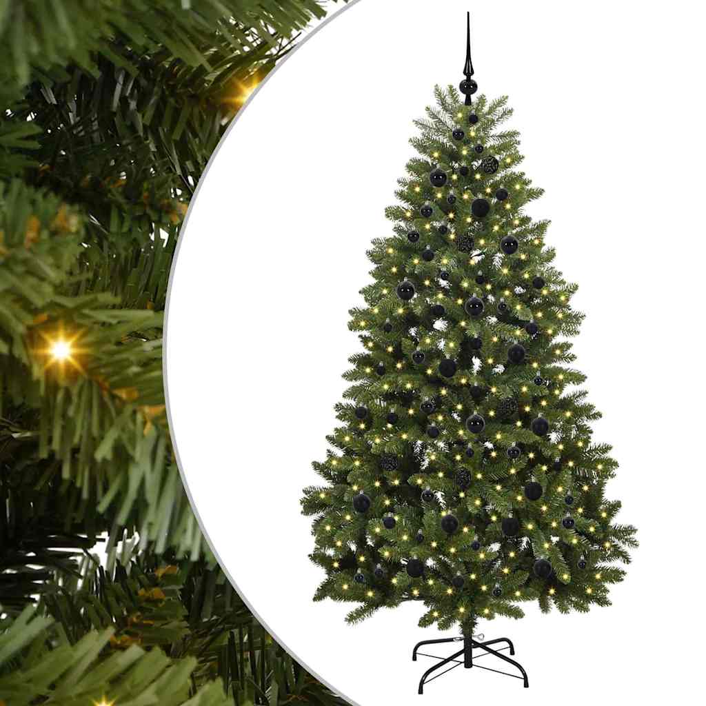 Konstgjord julgran 210 cm 300 LED-lampor Varmvit PVC och stål