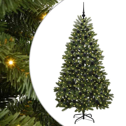 Konstgjord julgran 210 cm 300 LED-lampor Varmvit PVC och stål