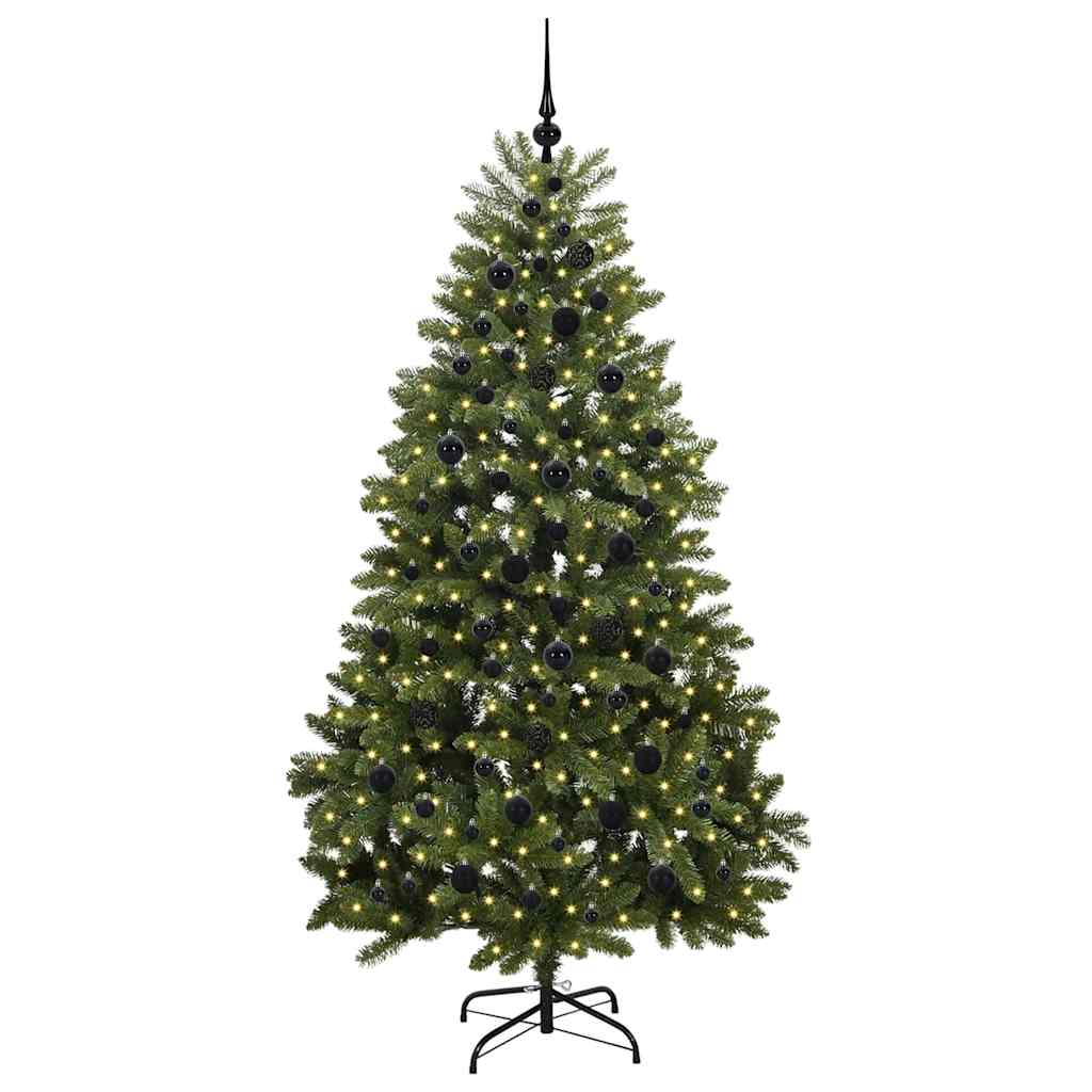 Konstgjord julgran 210 cm 300 LED-lampor Varmvit PVC och stål