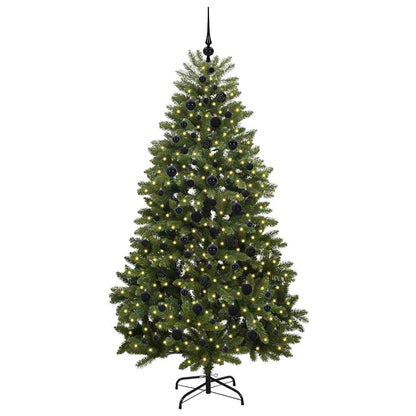 Konstgjord julgran 210 cm 300 LED-lampor Varmvit PVC och stål