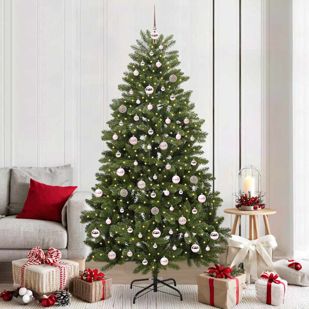 Konstgjord julgran 210 cm 300 LED-lampor Varmvit PVC och stål