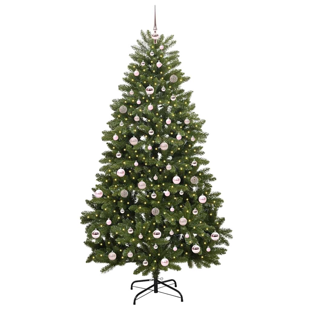 Konstgjord julgran 210 cm 300 LED-lampor Varmvit PVC och stål